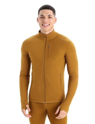 Pánské Bundy Icebreaker RealFleece™ Merino Descender Long Sleeve Zip Hnědé | CZ 1705QMAZ